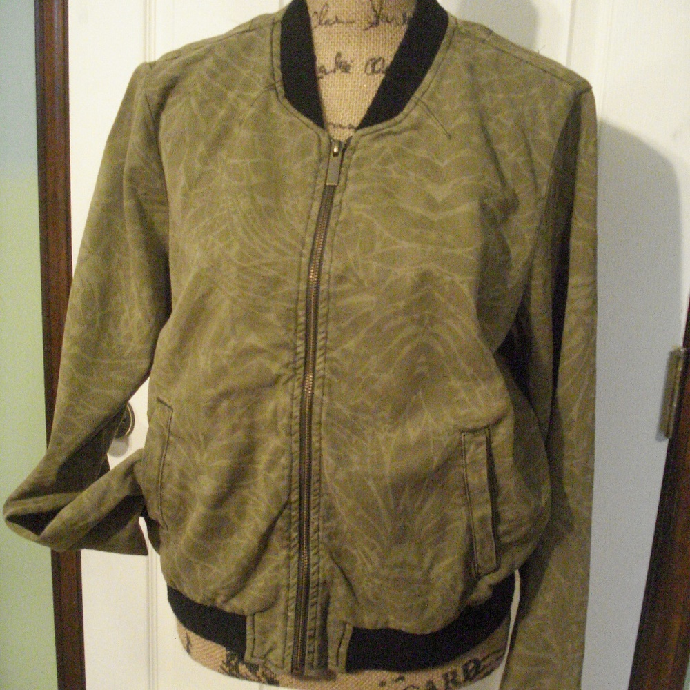 Sanctuary olive green bomber jacket, size L